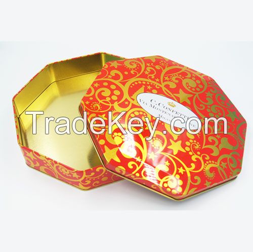 Octagon chocolate tins packaging supplier from China