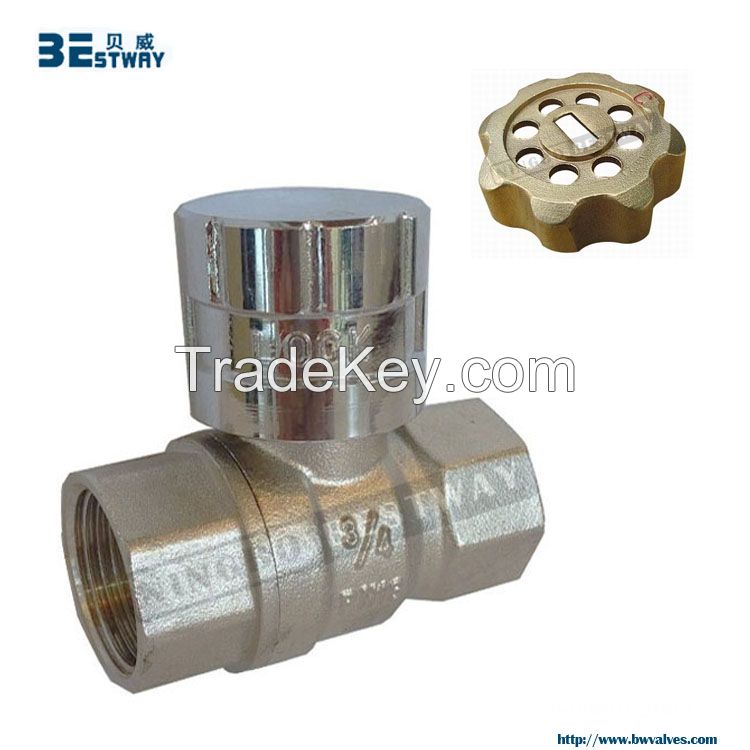 magnetic lockable brass ball valve for water meter