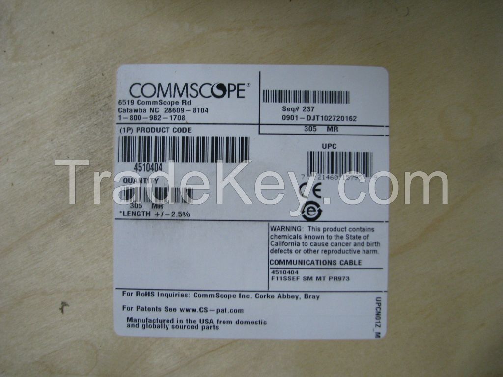 New Commscope HomeConnect 75 Ohm Coaxial Drop Cable, Series 6, black flame retardant PVC jacket, 305m Roll
