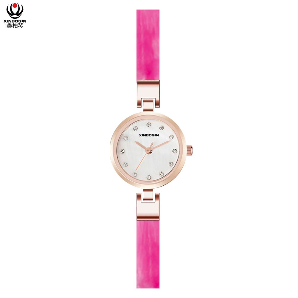 XINBOQIN China Wholesale Latest Design For Ladies Tide High Quality Luxury 3ATM Water Resistant Stainless Steel Acetate Watch