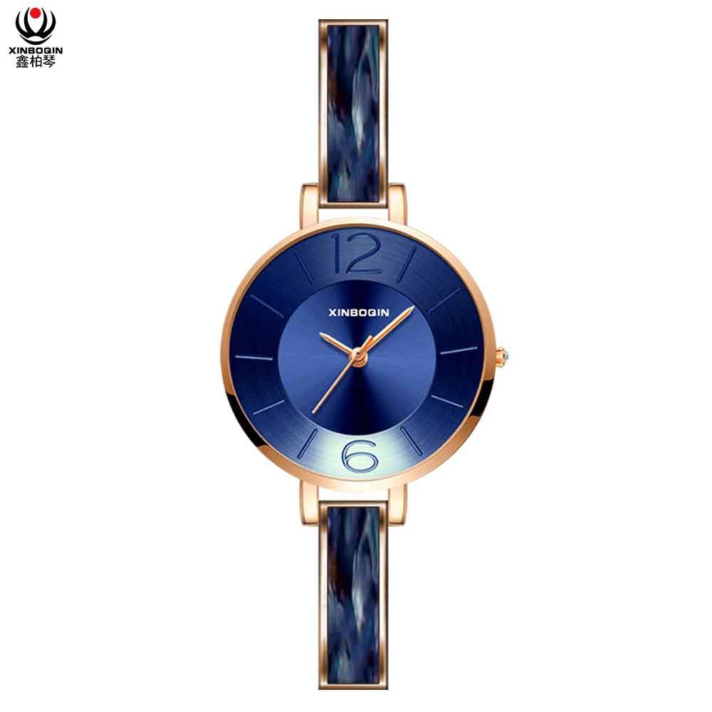 XINBOQIN Dropshipping Custom LOGO Low Moq Fashion Colors New Latest Design Fashion Quartz Custom Dial Acetate Watch