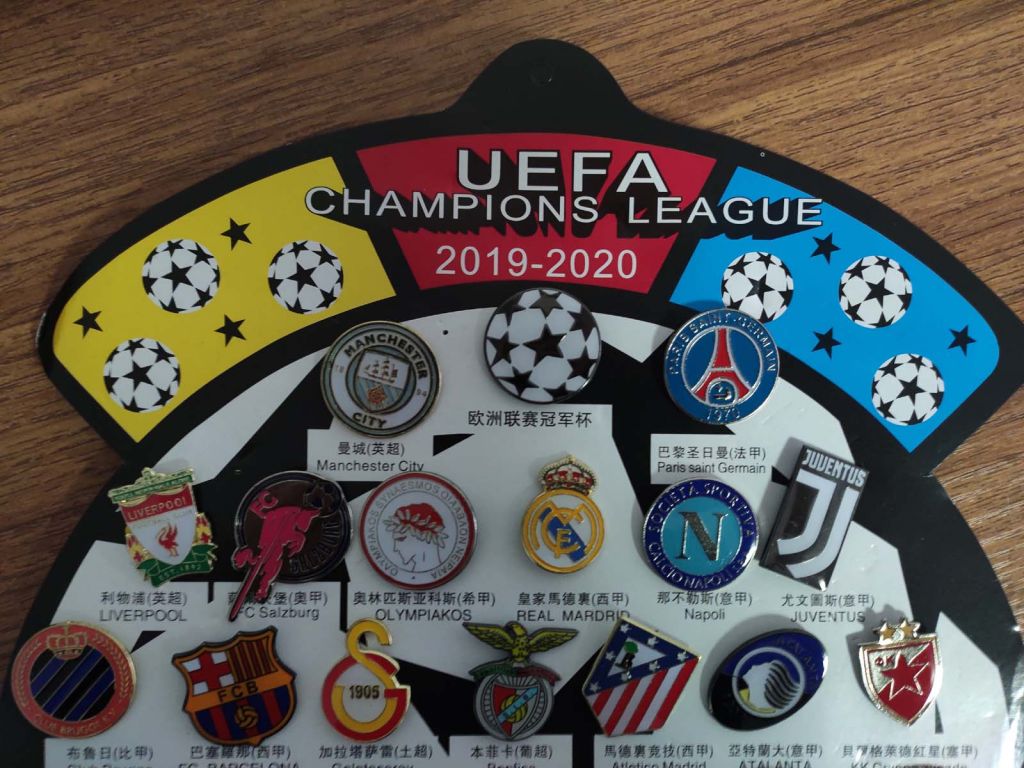 UEFA CHAMPIONS LEAGUE  Juventus Real Madrid Football BADGE PIN