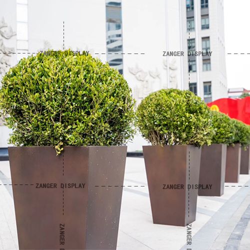 Tapered Square stainless steel flower pots/high quality 304 stainless steel planters/ flowerpots