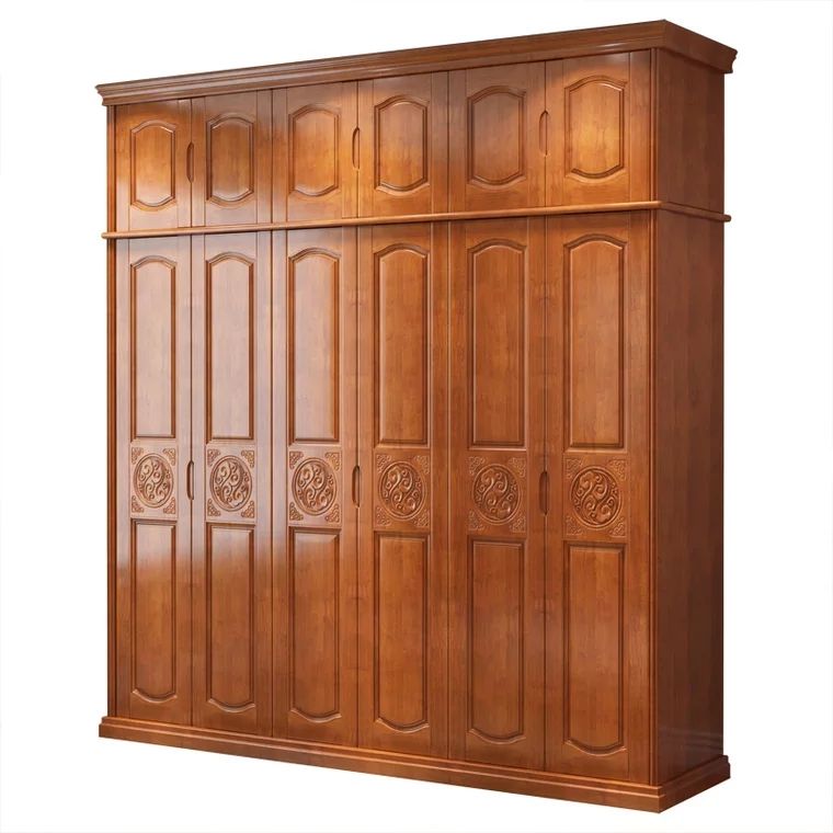 Solid wooden simple modern Chinese integral wardrobe