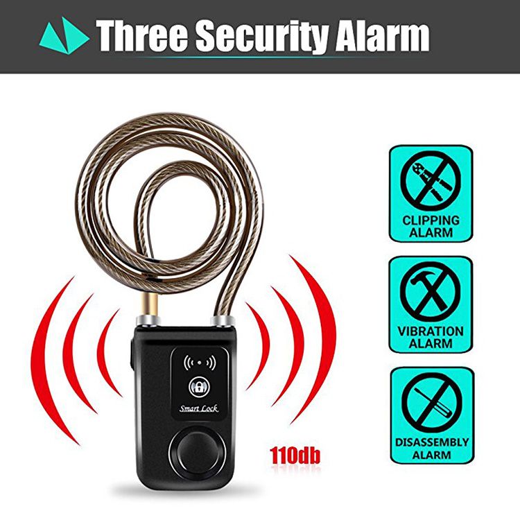 Y797 anti theft bluetooth keyless bike motorcycle alarm steel cable lock 