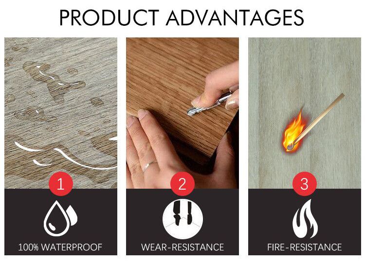 PVC flooring wood effect texture self adhesive renewable material environment friendly