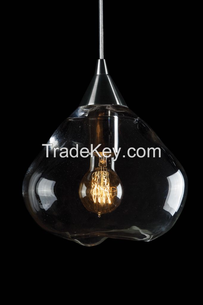 Designer handblown glass light, 1 light pendant lamp BANKA