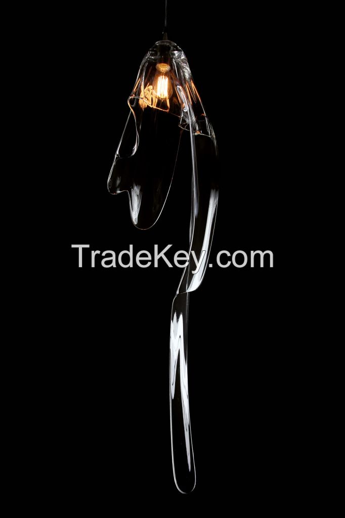 Designer handblown glass light, 1 light pendant lamp FOUR-FOURTEEN