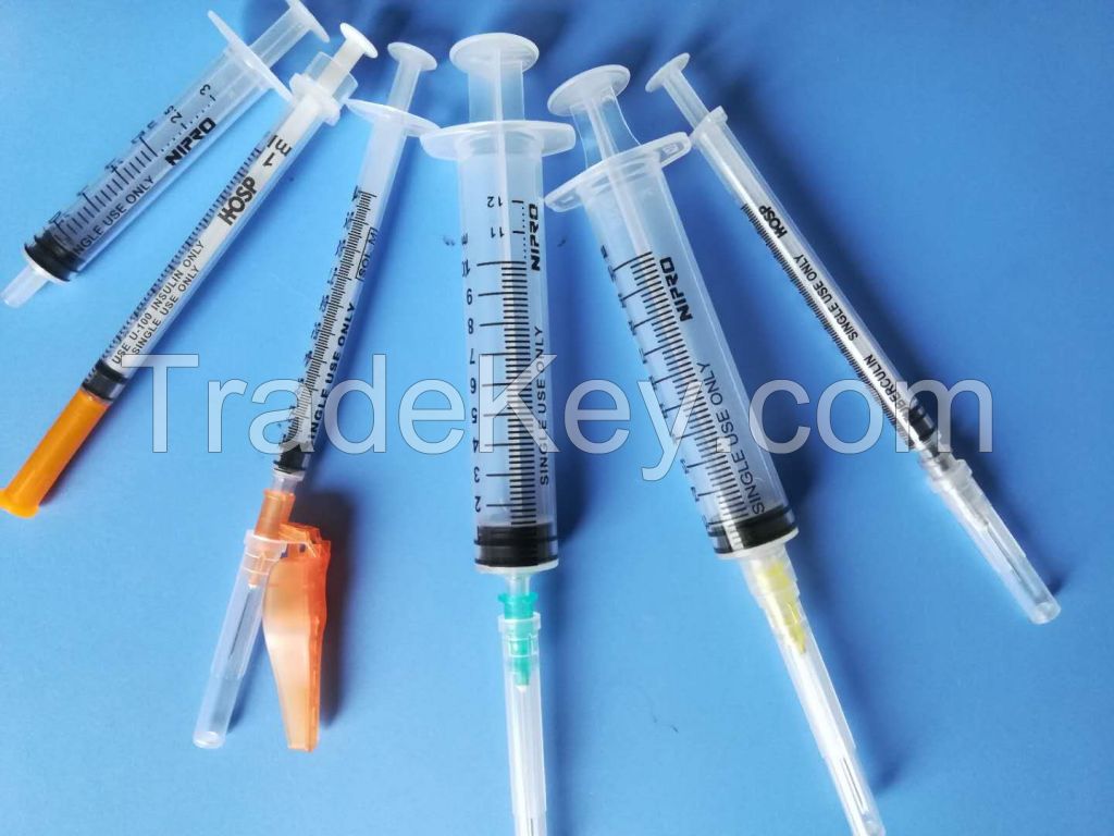 disposable luer lock syringe with needle