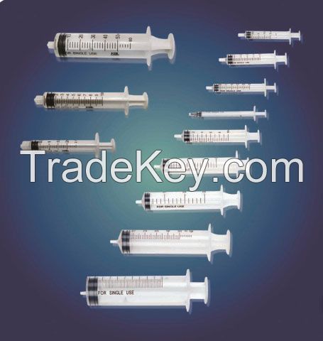 Medical disposable syringe with needle