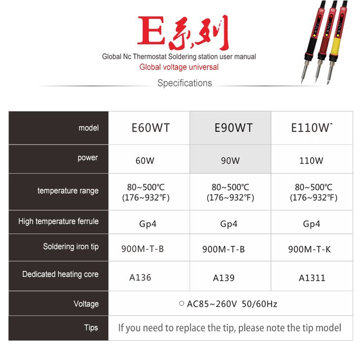 high precision digital display electronic soldering iron 60w 90w 110w