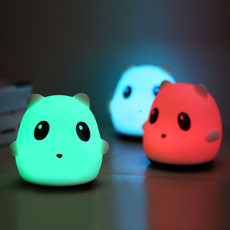 Silicone Night Light,led Color Changing By Touch,cartoon Lamp