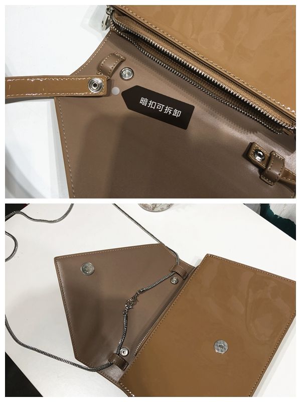 Patent leather trapezium messenger bags