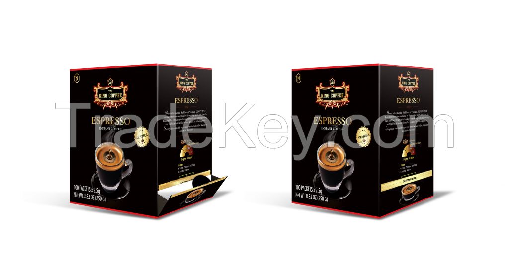 King Coffee Espresso box 100 sticks