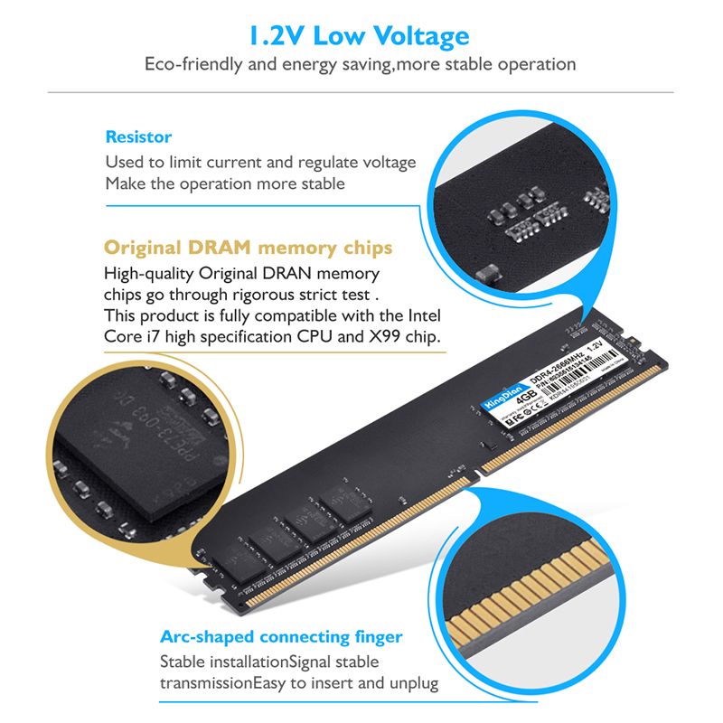 Kingdian Hot Sell Memory Ram Memoria Ram 2666Mhz Ddr4