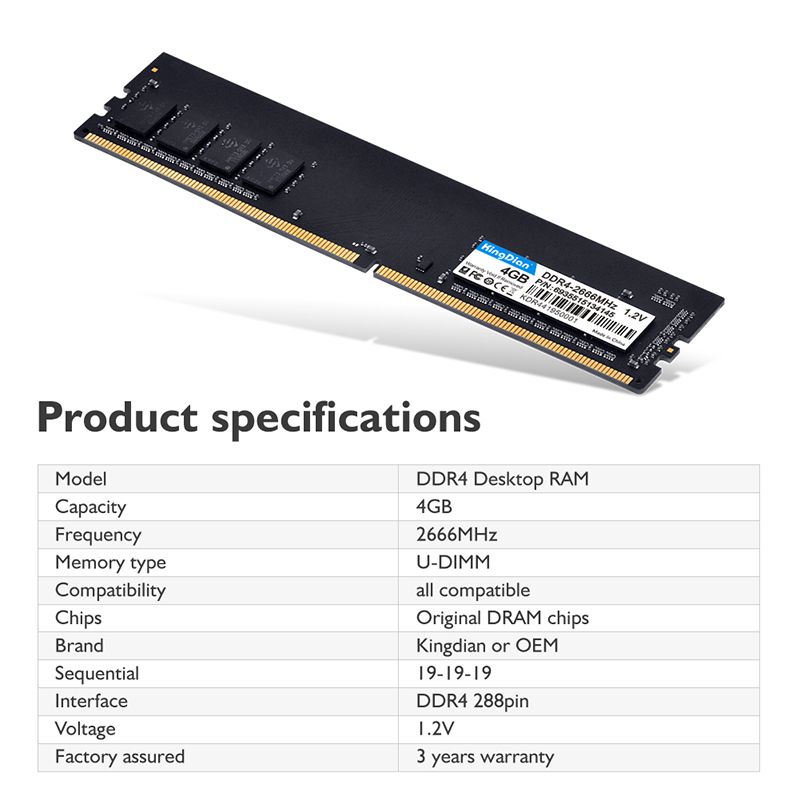 Kingdian Sodimm Desktop Ddr4 2666Mhz Ram