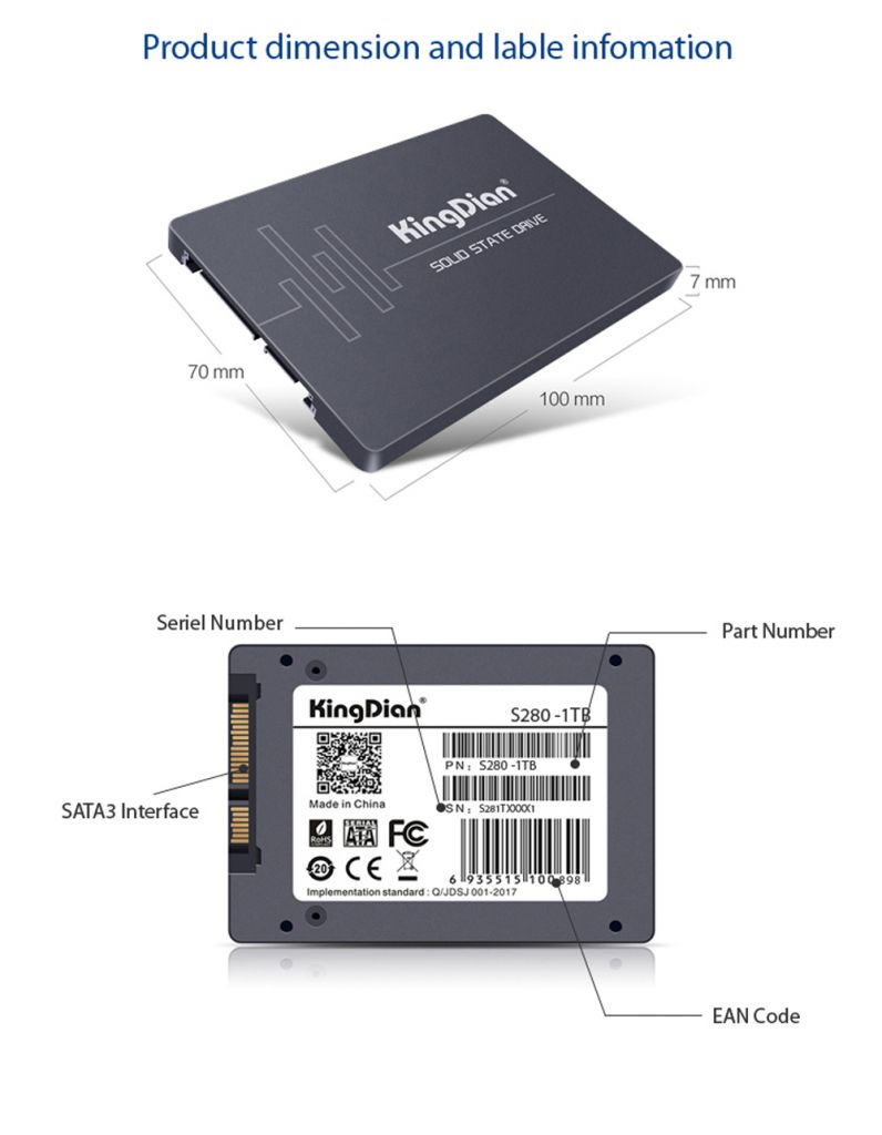 KingDian 2.5 Inch Solid State Drive 240GB SSD For All In One PC