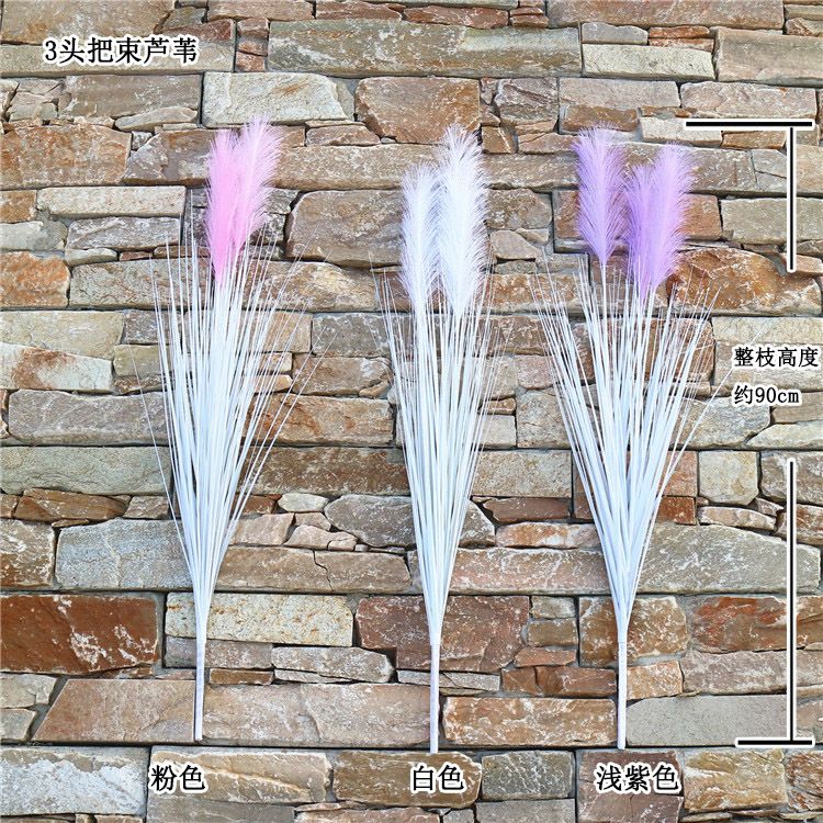 guangzhou manufacture 80cm length artificial reed with  three heads