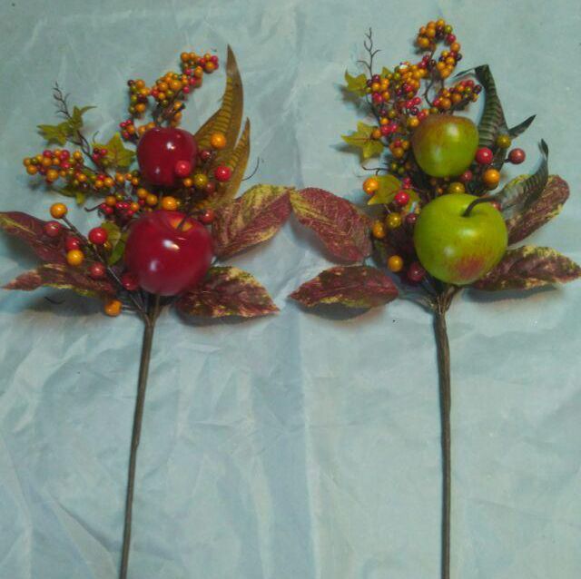 small artificial christmas fruit pumpkin decorations with long branch