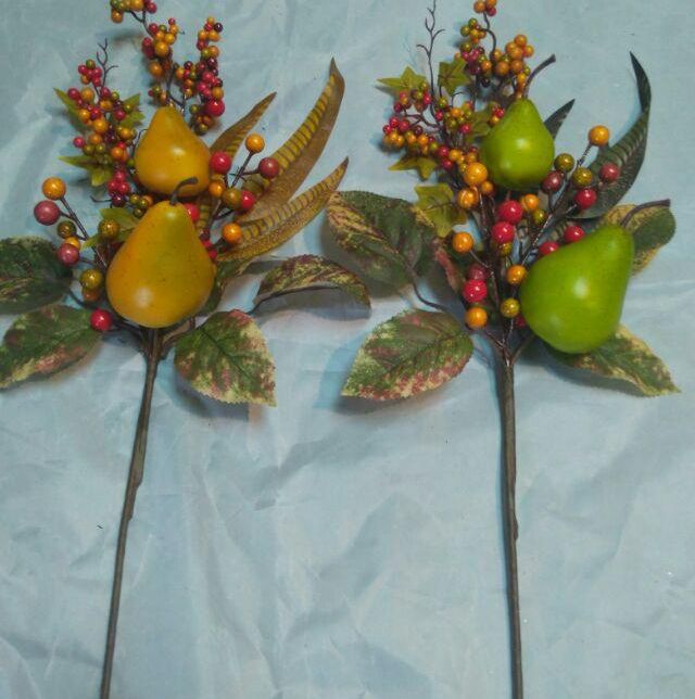 small artificial christmas fruit pumpkin decorations with long branch