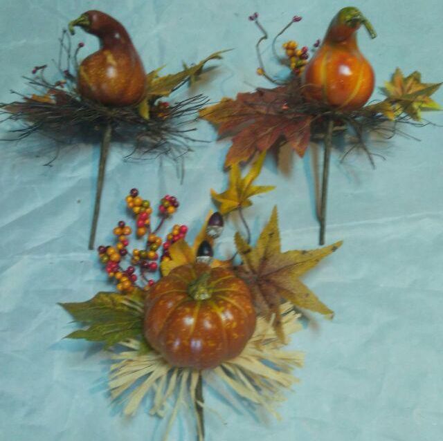 small artificial christmas fruit pumpkin decorations with long branch