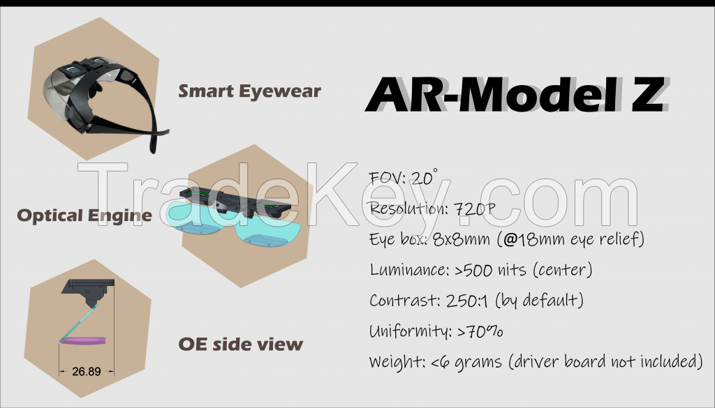 Smart Glasses Evb Broad Ar Vr Optical Lens Micro-Display Viewfinder Optical Engine