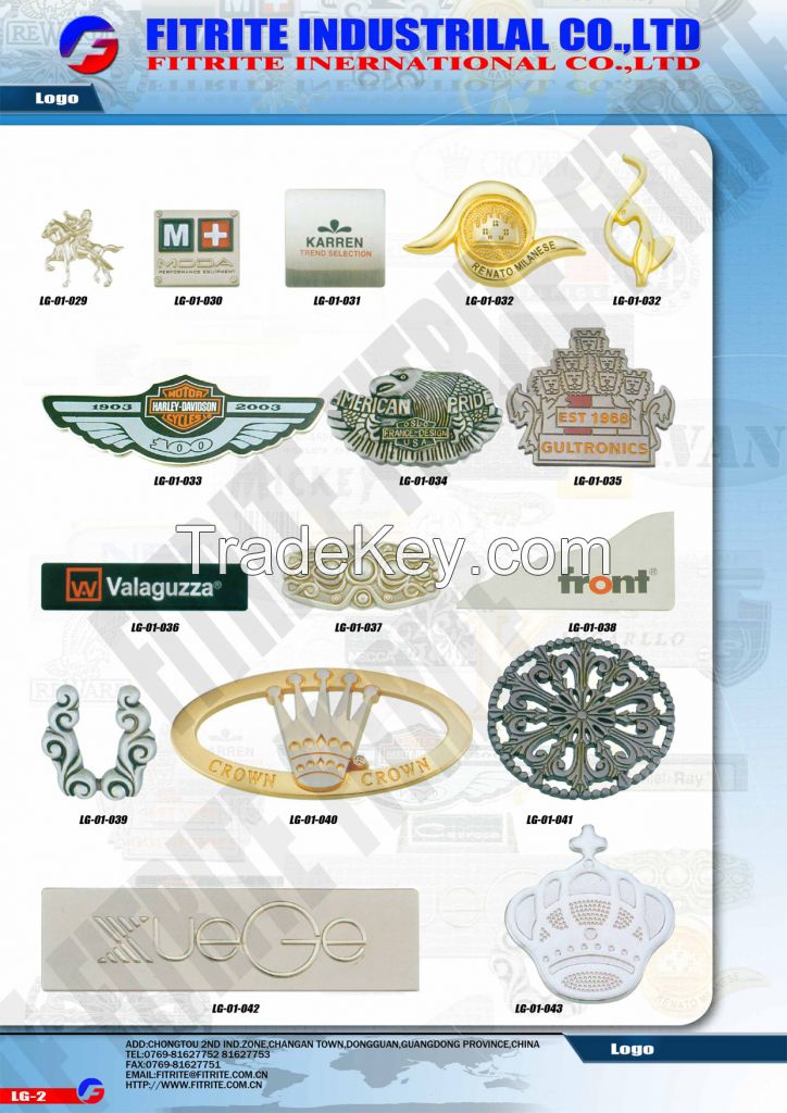 Logo Plate, logo Plaque, Zipper Pull, Metal Decoration