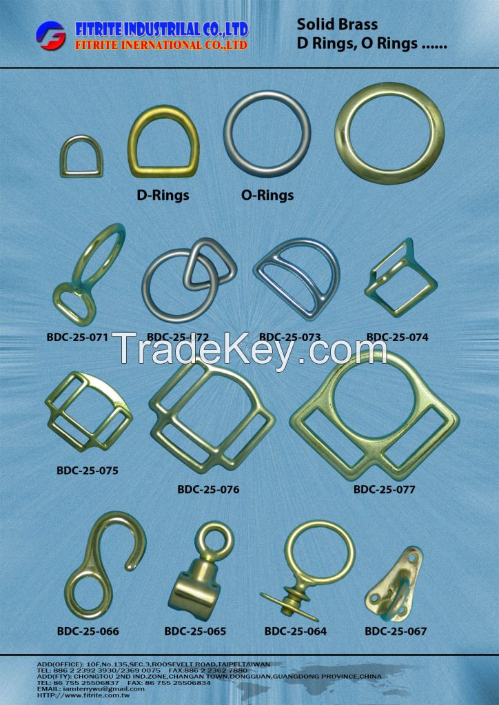 Solid Brass Buckles, Solid Brass Hooks