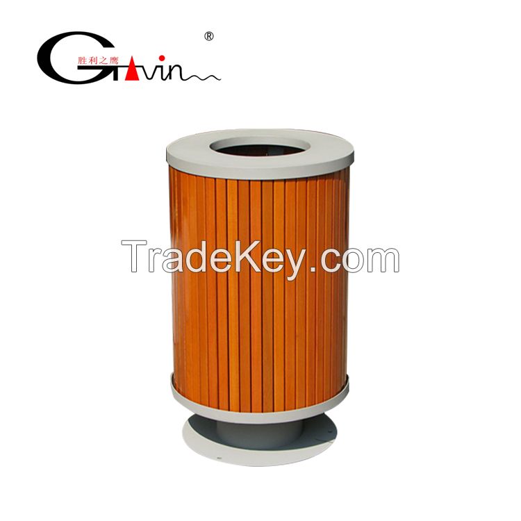 Gavin Wooden Outdoor Litter Garbage Bin Trash Can