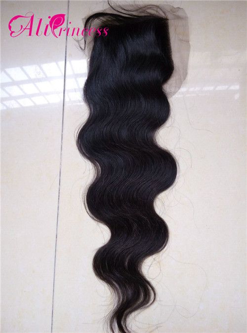 Virgin Hair Lace Closure #1b Color