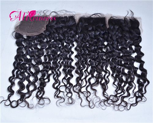 Virgin Hair Lace Closure #1b color