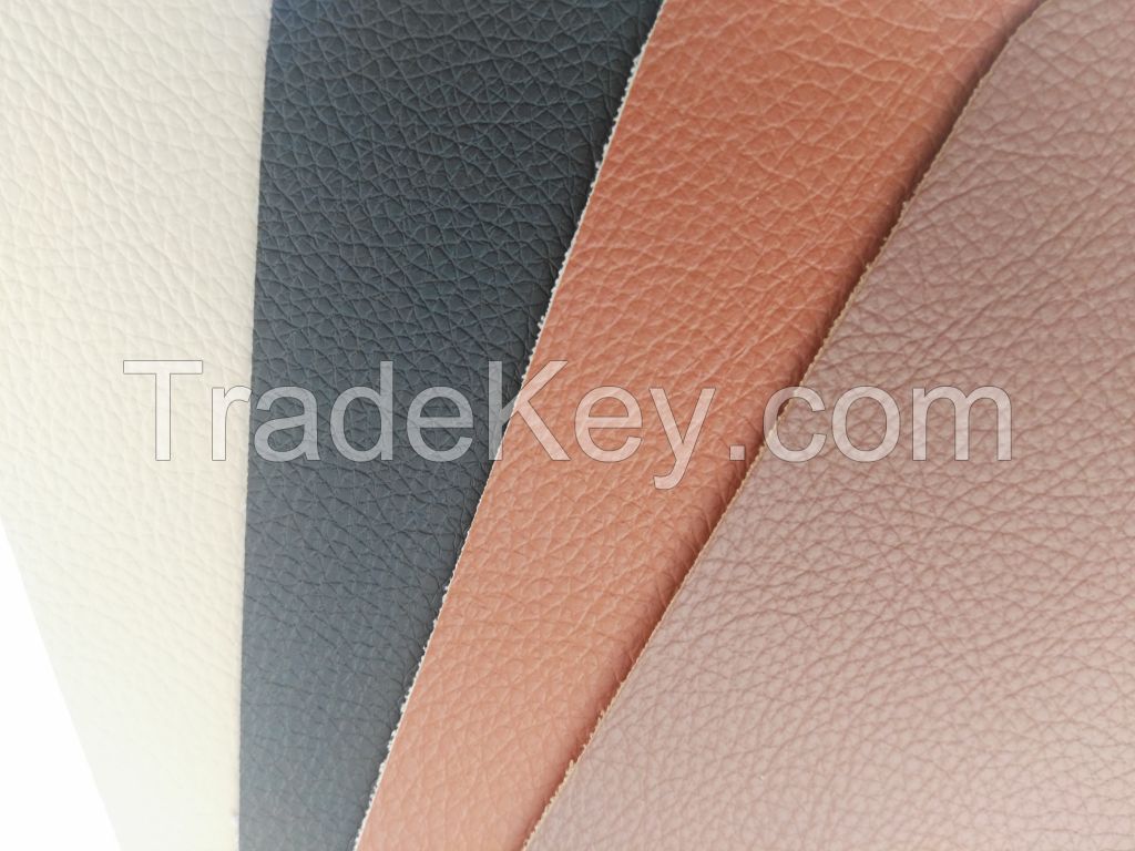 Lychee pattern PVC leather fabric Suede backing and Car interior upholstery