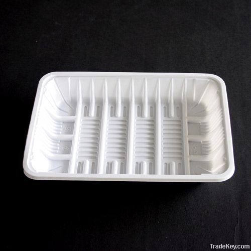 Disposable food packaging tray