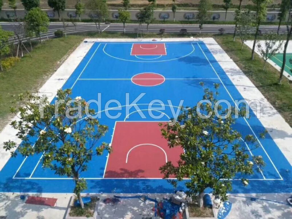 Anti Slip multipurpose sports court using SPU rubber floor