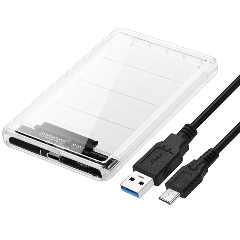 hot-selling transparent hard drive disk case usb3.0 2.5 inch sata hdd enclosure