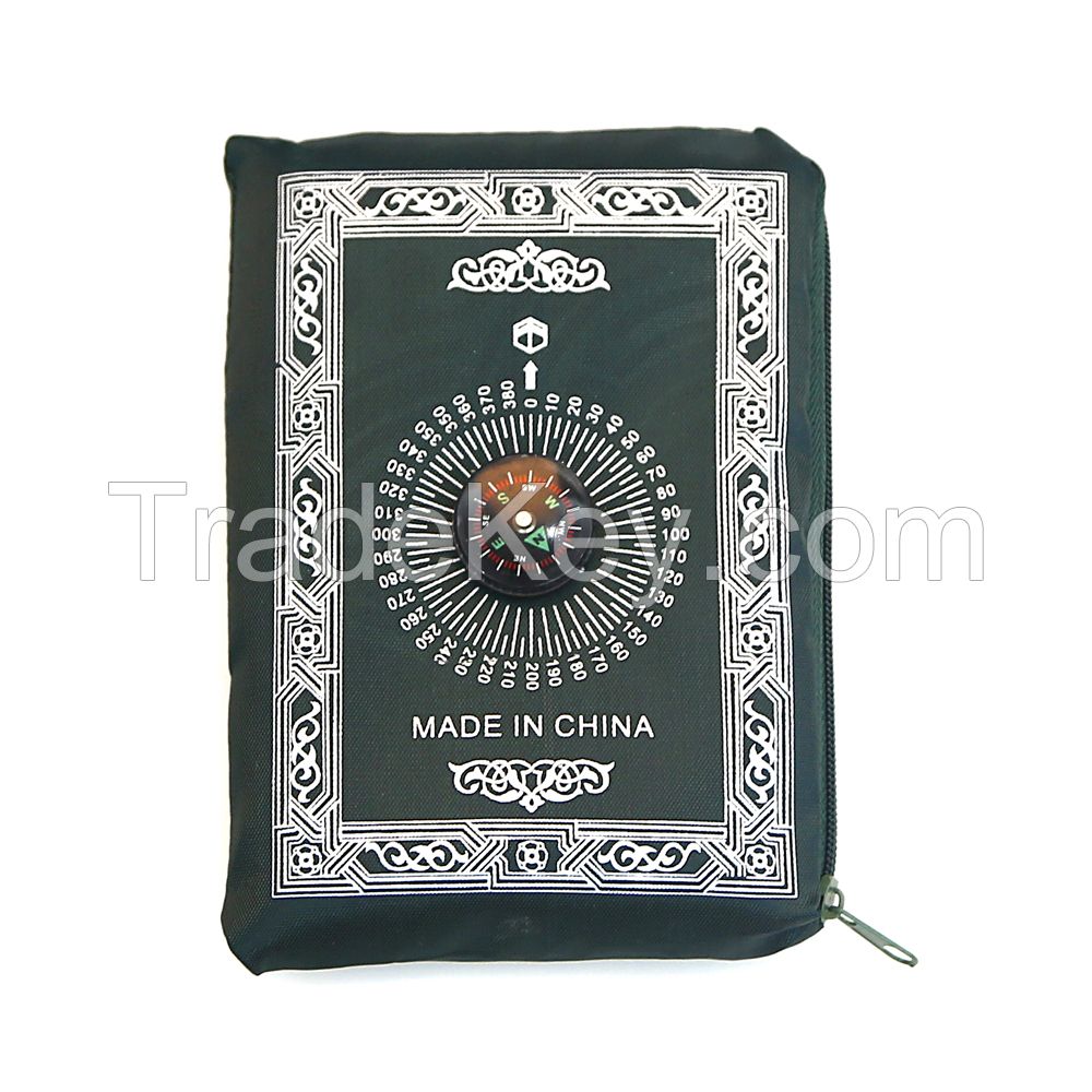 Muslim pocket prayer mat islamic travel prayer mat with compass pocket prayer rug
