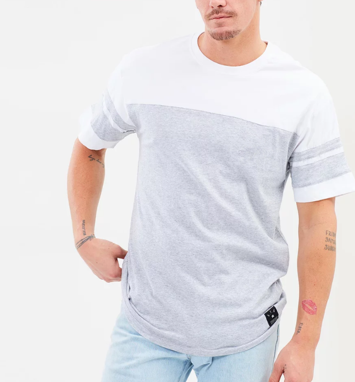 Paton factory wholesale slim fit new model men's white and grey color cotton t shirt