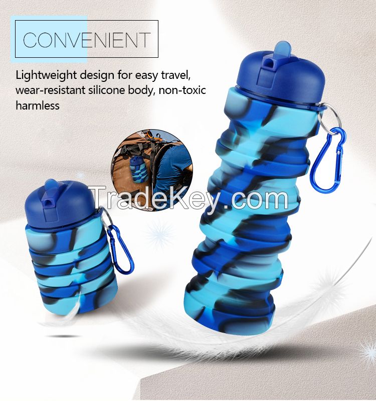 2018 Amazon Top Seller Silicone Collapsible Water Bottle New Drinking Bottle