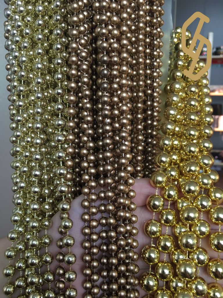 Factory Price Multisize Gold Plated Plastic Beads Chain Round Roll