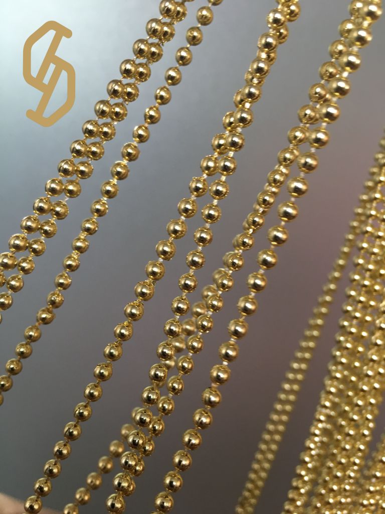 Factory Price Multisize Gold Plated Plastic Beads Chain Round Roll