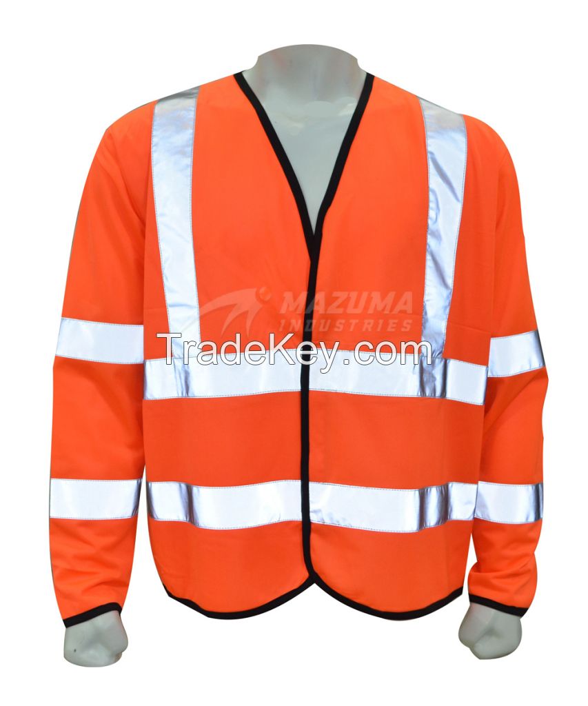 Hi Viz Work Vest Long Sleeve