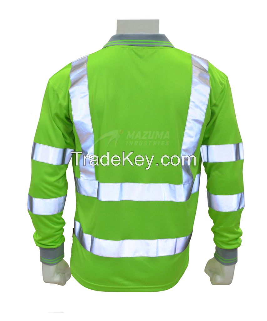 Hi Viz Work Polo Shirt Long Sleeve