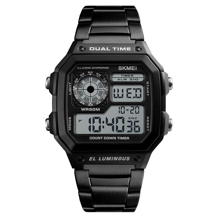 TOP Best New SKMEI 1335 Steel chronograph digital sports watches outdoor mens sport watches digital