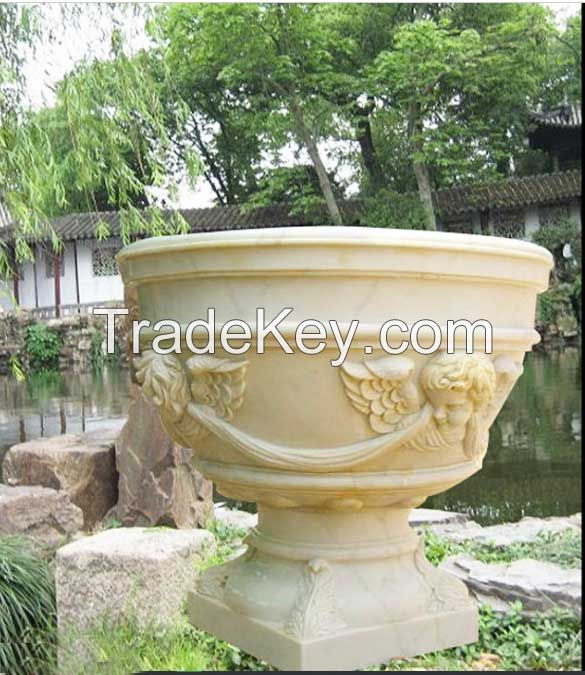 garden stone flower pot for sale with base