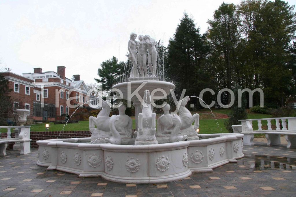 Outdoor Stone Carved Water Fountains