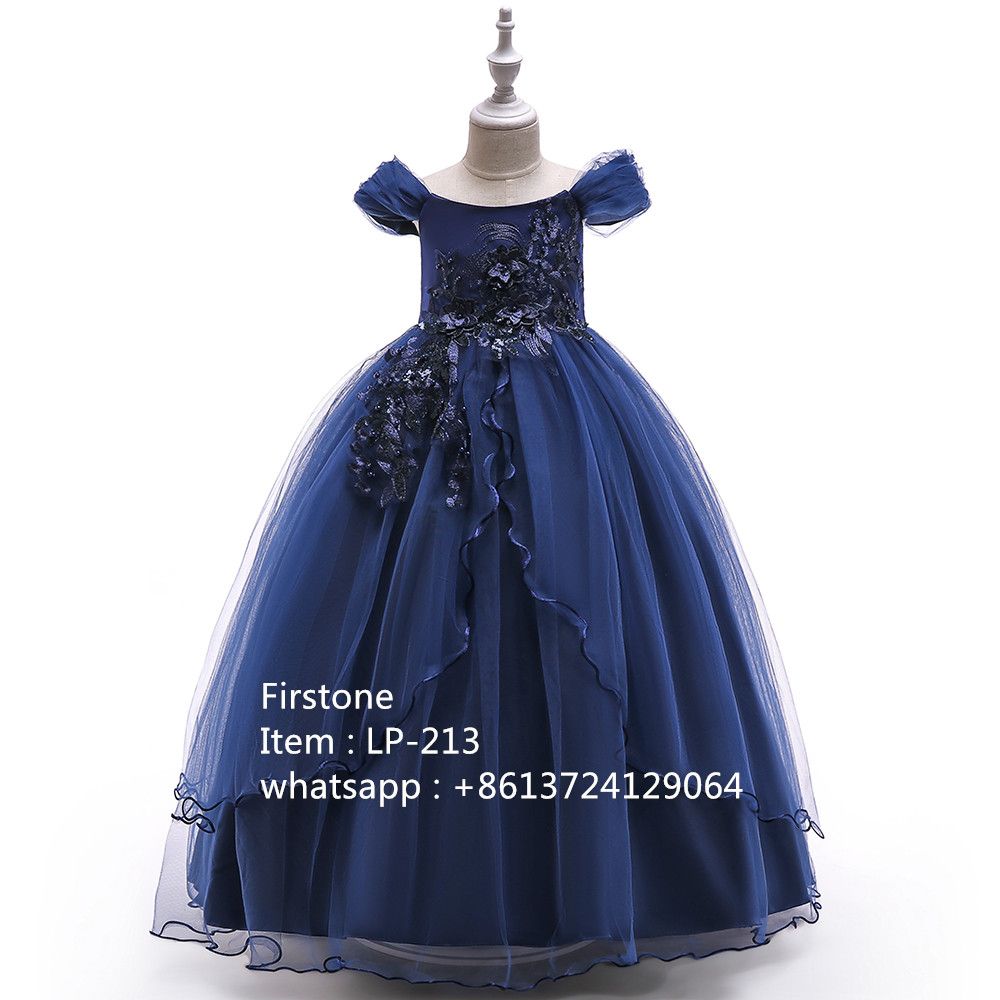 5-10 Years Old Girl Wedding Dress Kid Frock Baby Long Party Wear LP-213