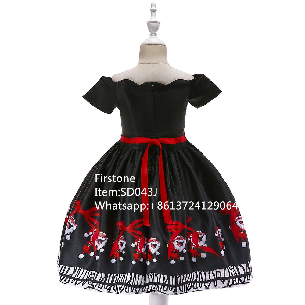 Boutique Cosplay Party Wear Baby Christmas Dress Girl Casual Garments SD043J
