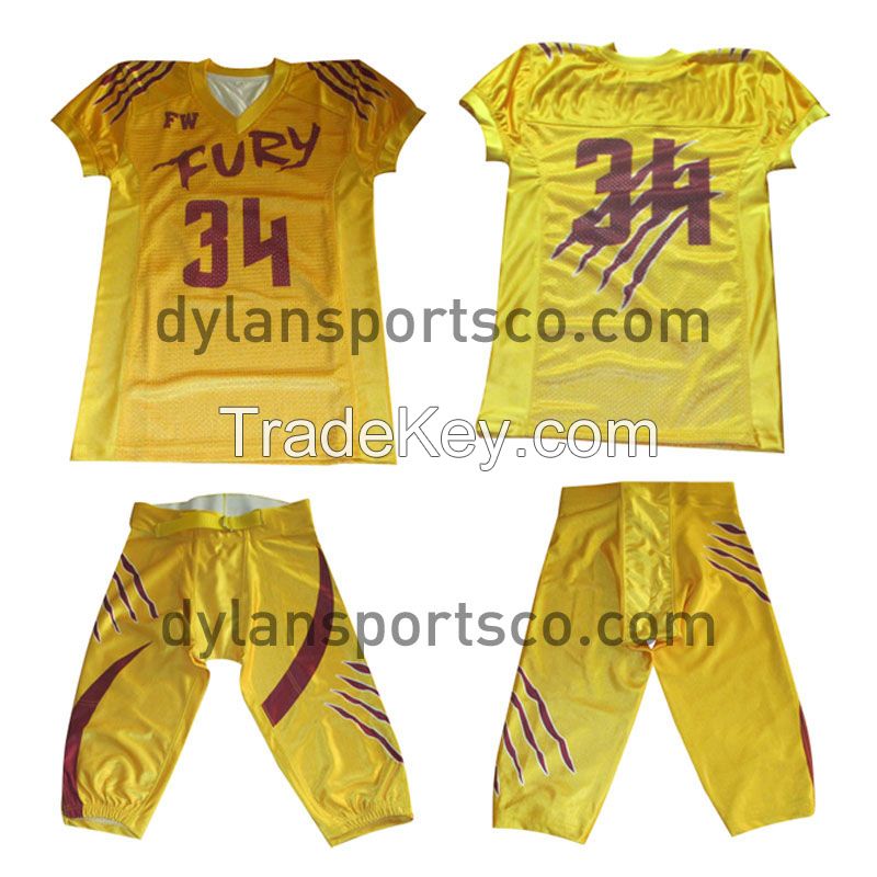 Sublimation Custom Made American football Uniforms