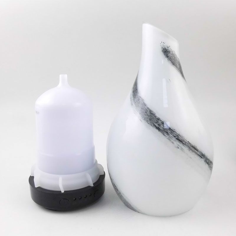 3D Vase Shape Glass Ultrasonic Humidifier With 7 Color LED Night Light