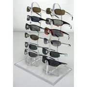 Eyeglass Display, Countertop, Slant Back Design, Holds 6 Pairs - Clear